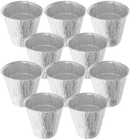 NULYLU 10piezas Forros Desechables para Cubos De Grasa De Barbacoas Accesorios De Aluminio para Capturar Grasa Parrillas y Compatible Diversos Modelos