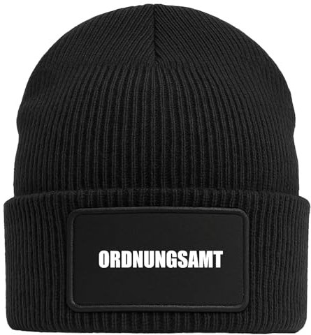 Huuraa Beanie Ordnungsamt Schriftzug Geschenk Black Mütze Ordnungsamt Geschenkidee