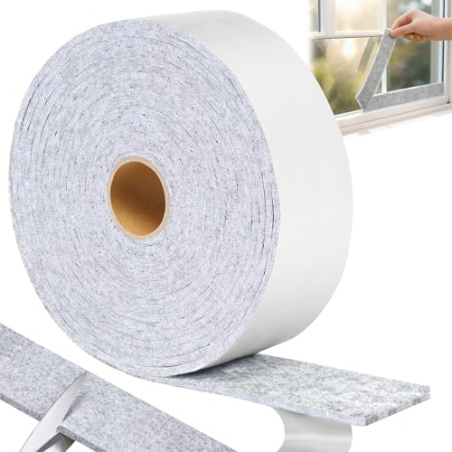 mawmuaw Filz Selbstklebend 6m x 5cm x 0.4cm Klebefilz Grau | Filzstreifen Selbstklebend, Möbelfilz Filzgleiter Rolle, Kondensationsabsorber, Fenster, Stühle, Möbel