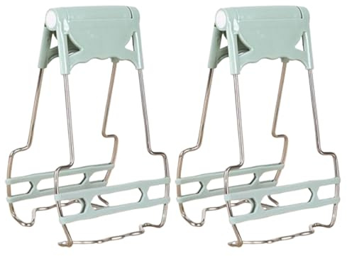 AMSLSIU 2piece Practical Halogen Oven Accessories Safe and Easy to Lift Hot Plates Anti Scald Bowl Holder Clip Simply One Hand, Green