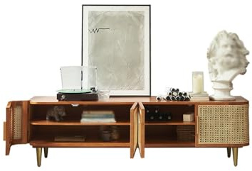 ksjdieunf Armoire 180cm Meuble Frêne-Rotin, Centre Multimédia Moderne pour Hôtel & Résidence Meuble TV Moderne