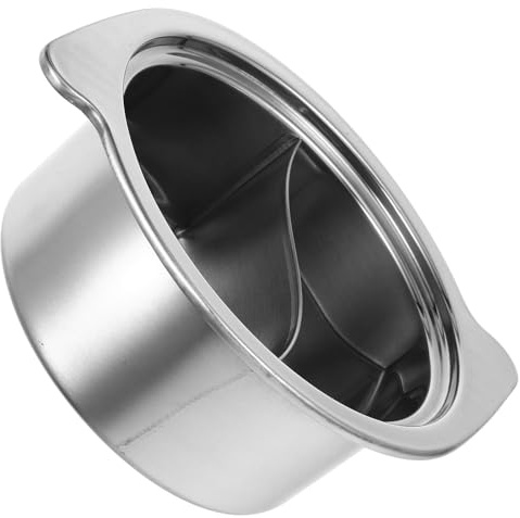 Pentola Divisa in Due Scomparti in Acciaio Inox, Argento | Pentola Doppia Cottura Divisorio, per Cucina e Tavola, Riutilizzabile e Facile da Pulire
