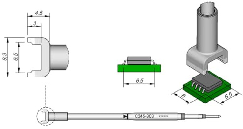 JBC C245303 SMD-Entlötspitze für T245