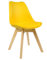 WOLTU Esszimmerstuhl mit Massivholz Beinen, Skandinavische Küchenstühle, Retro Design, Sitzfläche aus Kunstleder, bis 150 kg belastbar, Gelb