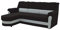 mb-moebel kleines Ecksofa Sofa Eckcouch Couch mit Schlaffunktion und Bettkasten Ottomane L-Form Schlafsofa Bettsofa Polstergarnitur Cannes (Schwarz + Grau, Ecksofa Links)
