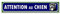 Autocollant.fr Panneau Attention au Chien Rottweiler PVC Blanc 22x4 cm Extérieur Style: Bold
