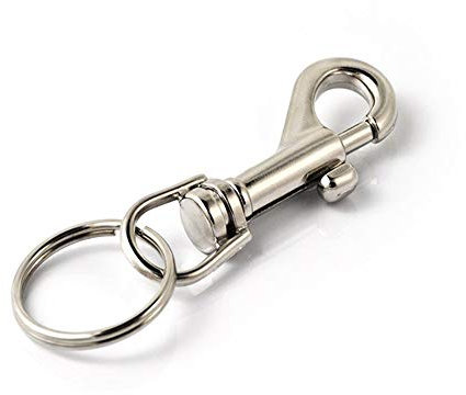 Bolzenschnapper, Gürtelclip, Schlüsselanhänger, Edelstahl, drehbarer Öse, Karabinerverschluss, Schlüsselanhänger, Haustierleinen, Mehrzweck, für Zuhause, Camping, Picknick, Leder-Handwerksprodukte (4