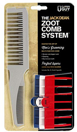 ClipperGuy Zoot Comb System - Plastic Hair Comb - Silver, Red, White - Unisex - All Ages and Genders