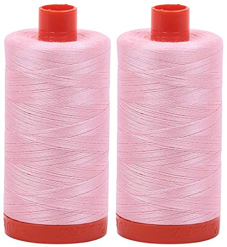 2-Pack - Aurifil 50WT - Baby Pink (2423) Solid - Mako Cotton Thread - 1422 Yards Each2