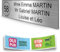 DECOHO - Plaque Boite aux Lettres personnalisée adhésive - Plastique 1,6 mm Argent Lettres Noires - 100x25 mm 3 Lignes + Stickers Stop PU - Argent