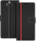COODIO Coque en Cuir pour Sony Xperia 10, Étui Housse Pochette Fonction Stand pour Sony Xperia 10, Noir/Rouge