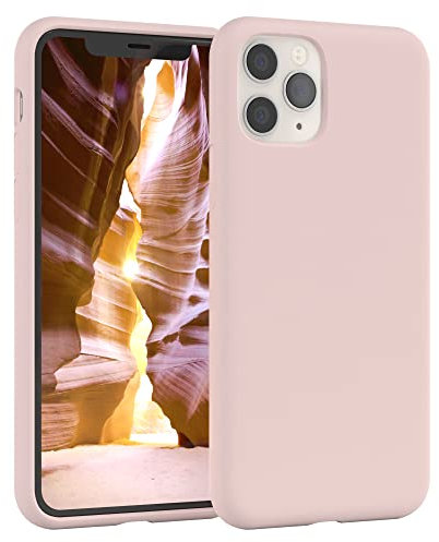 EAZY CASE Premium Silikon Handyhülle kompatibel mit iPhone 11 Pro, Slimcover mit Kameraschutz und Innenfutter, Silikonhülle, Schutzhülle, Bumper, Handy Case, Hülle, Softcase, Altrosa, Rosa