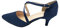 Women-Ladies-Low-Kitten-Heel-Strappy-Diamante-Glitter-Court-Shoes-Party-and-Bridal-Wear New Size 3 to 8 (Navy Satin, 5)