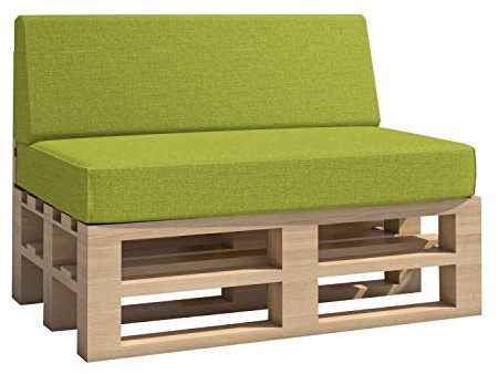 chilly pilley Palettenkissen Gartenkissen Palettenauflage Palettenpolster Indoor Outdoor Waschbar Abnehmbar Sitzkissen Rückenkissen (2er Set, Grün)