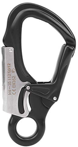 Auto‑Lock D Locking Snap Aluminum Snap Lock Hook Clip D Shape Carabiners Set for Rock Tree Climbing(Black)