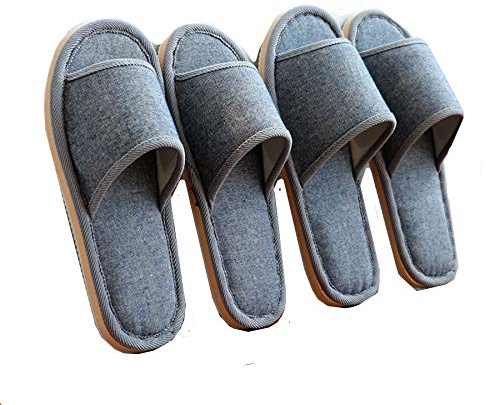 6 Paars Gästehausschuhe Set Hotelslipper Universalgröße Hausschuhe Hochwertig Waschbar Antirutsch Hotelslipper Hotel Badeslipper , Damen und Herren (6 Paar große graue)