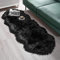 SXYHKJ Faux Lammfell Schaffell Teppich Lammfellimitat Teppich Longhair Fell Optik Nachahmung Wolle Bettvorleger Sofa Matte (60 x 160 cm, Schwarz)