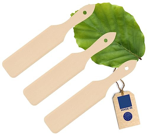 HOFMEISTER® Lot de 3 spatules à crêpes, 30 cm, pour retourner les crêpes et racler les spätzle, pas de rayures dans la poêle, grattoir à pâte résistant à la chaleur, en bois de hêtre