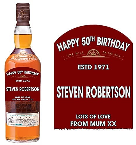 Personalised Sticker Bottle Label for Tamnavulin Whisky Birthday Any Occasion
