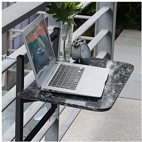 HDZNDH Balkontisch, Klapptisch, Terrassen-Beistelltisch, Balkonmöbel, 4 höhenverstellbare Outdoor-Couchtische für Bar-Patio-Veranda (Color : Black, Size : 60 * 35cm)