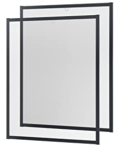empasa Insektenschutz Fliegengitter Fenster MASTER SLIM Set Alurahmen | Mückengitter als Selbstbausatz in 100 x 120 cm, verschiedene Sets und Farben, Farbe:anthrazit, Ausführung:2er Set