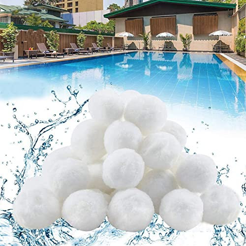 XMTECH Pool Filter Balls 1400g, Filterbälle für Sandfilteranlagen,Ersetzen 25 kg Filtersand für Pool Sandfilter, Schwimmbad, Filterpumpe, Aquarium,Leichter, effizienter,Filterung,Weiß