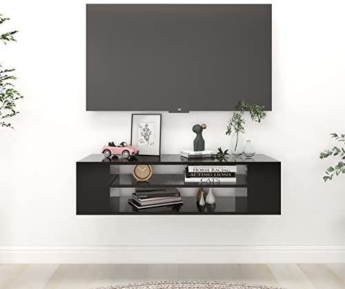 vidaXL TV-Möbel zum Aufhängen schwarz 100 x 30 x 26,5 cm aus Spanplatte