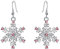 EVER FAITH Damen Österreichische Kristall Winter Party Schneeflocke Ohrhänger Ohrringe Klar Gold-Ton (Ohhänger) (Rosa Silber-Ton)