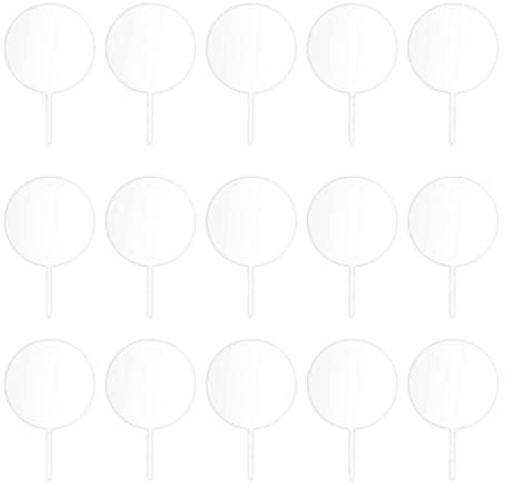 JUJIAN Acryl Zehen-Topper, 15 Stück Klar Kreis DIY Geburt Zeh Topper Personalisierte Cupcake Topper s Zehenauswahl