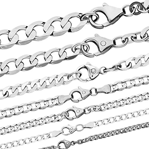 hoplo holzenplotz Panzerkette Halskette 925 Sterlingsilber Auswahl, Kettenlänge:40cm, Kettenbreite:1.7mm