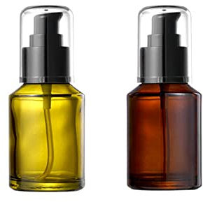 YUEHUA Glas Sprühflasche & Lotion Flasche, 60ml / 2oz Leere nachfüllbare gepresste Pumpflasche Kosmetikbehälter für Parfüms Essence (Pumpflaschen)
