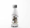 Mikalino Kinder Edelstahl Trinkflasche Schulkind schwarzes Pferd mit Blumenranke und Wunschname Einschulung für Thermosflasche Mädchen Junge, Farbe:weisssilber, Grösse:350ml