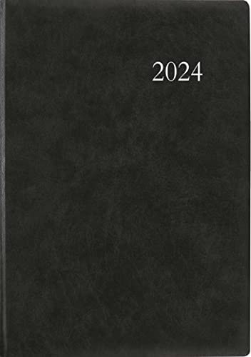 ZETTLER Terminbuch anthrazit Buch & Taschenkalender 2024, im Format A4 (21 x 29,7 cm), Monatskalender, Bürokalender