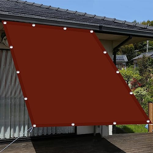 Tenda a Vela Impermeabile 6 x 8 m Resistente agli Agenti atmosferici Tenda Parasole Quadrata conKit di Fissaggio e Installazione per Esterno, Piscina, Weinrot