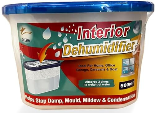 DIEBA Interior Dehumidifiers, Moisture Absorber, 500ml Pack of 20 Condensation Remover, Dehumidifiers for Damp, Mould, Moisture in Home, Kitchen, Wardrobe, Caravan, Office, Garage, Bathroom (20)