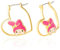 Sanrio My Melody Damen-Ohrringe, gelbvergoldet, Herz-Ohrringe, offizielles Lizenzprodukt, Messing, Kristall, Messing, Kristall