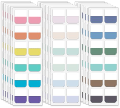 Lumintutu 18 Colors 720pcs Sticky Index Tabs, Medium Book Annotation Tabs - Page Markers Labels for Notebooks, Bible Study, Binder, File Folder, Planner and Journaling Supplies (1×1.1 Inch)