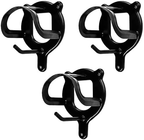 HIXNUG Lot de 3 supports de bride de cheval, crochets noirs pour bride, supports de rênes de cheval, supports de rangement pour licol de cheval, support de bride pour fournitures de grange