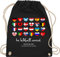 Turnbeutel Rucksack - WM Taschen - Im Fußball vereint - Deutschland EM 2024 Länder - Unisize - Schwarz - deutschland-fanartikel fußball-em fanartikel europameisterschaft germany beutel fussball