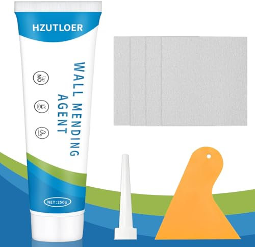 Wall Mending Agent,250g Wand Reparatur Weiss Paste,Wandreparatur Creme,Spachtelmasse Weiß Wand,Wall Repair Kit,Spachtel für die schnelle Reparatur von Rissen,Graffiti und Löchern