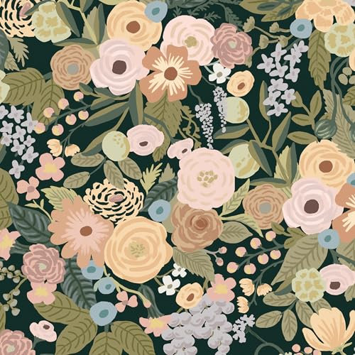 Timeet 41x300cm Self Adhesive Wallpaper Floral Peel and Stick Wallpaper Flower and Green Leaf Sticky Back Plastic Vinyl Film Contact Paper Removable for Bedroom Living Room Wall Cabinet Shelf