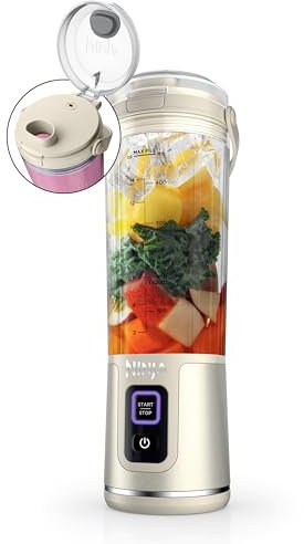 Ninja Blast BC151VB - Batidora portátil, inalámbrica, recipiente de 18 onzas, licuadora personal para batidos y batidos, sin BPA, tapa a prueba de fugas y boquilla para sorber, recargable por USB-C,