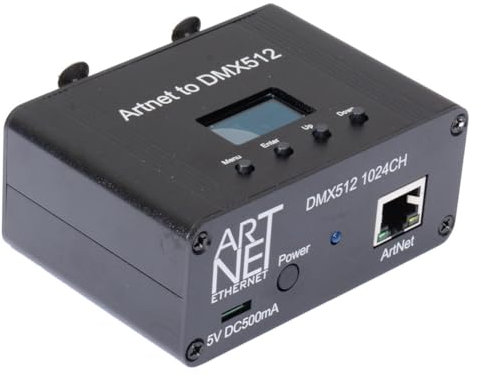 Junterone ArtNet DMX 512 Ethernet-Controller-Schnittstelle, 2 Universum, Metall + Kunststoff, 1 Stück
