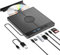Lecteur CD DVD Externe pour PC ,USB 3.0 Type-C CD/DVD +/-RW Lecteur DVD externe avec 4 Ports USB et Fente SD/TF,Mince Transmission Rapide Câble USB Intégrée pour Windows 11-7/XP Vista Linux Mac OS