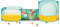 Ludi - Parcours de Jeu Pop-up Jungle - Cube, Tunnel & Aire à Balles - 3 Espaces Amusants - 30 Balles Incluses - Léger et Portable avec Sac de Transport - Stimule Motricité et Imagination