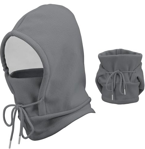 Huiguli Winddicht Gesichtshaube, 3-in-1 Sturmhaube & Skimaske & Halsgamasche Thermo, Winter Atmungsaktive Balaclava für Radfahren, Laufen
