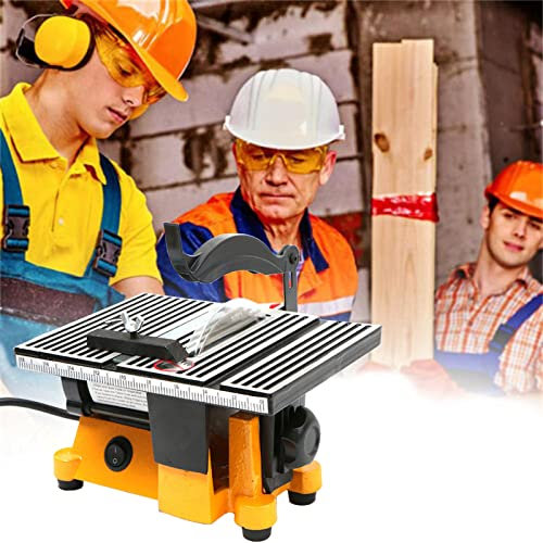 XCSCUK 4-inch Mini Table Saw, Bed Metal Cutting Machine, Portable Woodworking Sliding Table, Suitable for DIY, Model Making