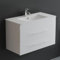 Alpenberger Badmöbel Set mit Waschbecken | Badschrank mit 2 Schubladen | Hängeschrank Bad | Waschtisch mit Unterschrank | Badezimmer Möbel | Waschbeckenunterschrank Weiß - 80 cm