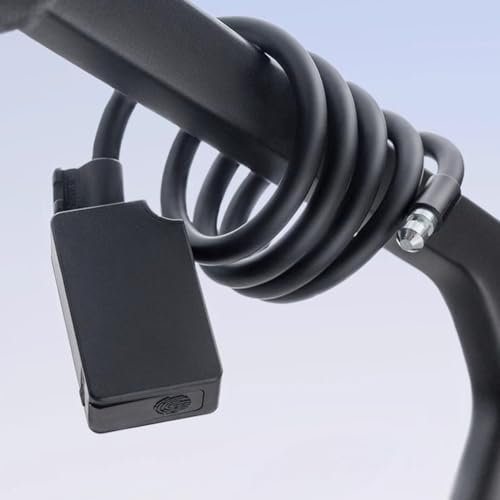 HEBEOT Digital Cable Lock Smart Bicycle Lock Fingerprint Keyless Biometric Fingerprint Cable Lock Waterproof Security Lock For Bikes, Scooters 73 X 45 X 25.5mm