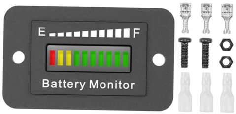 DOITOOL Adjustable 12v-72v Golf Cart Battery Meter and Battery Display Gauge for Electric Vehicles Forklifts Golf Buggies Black for
